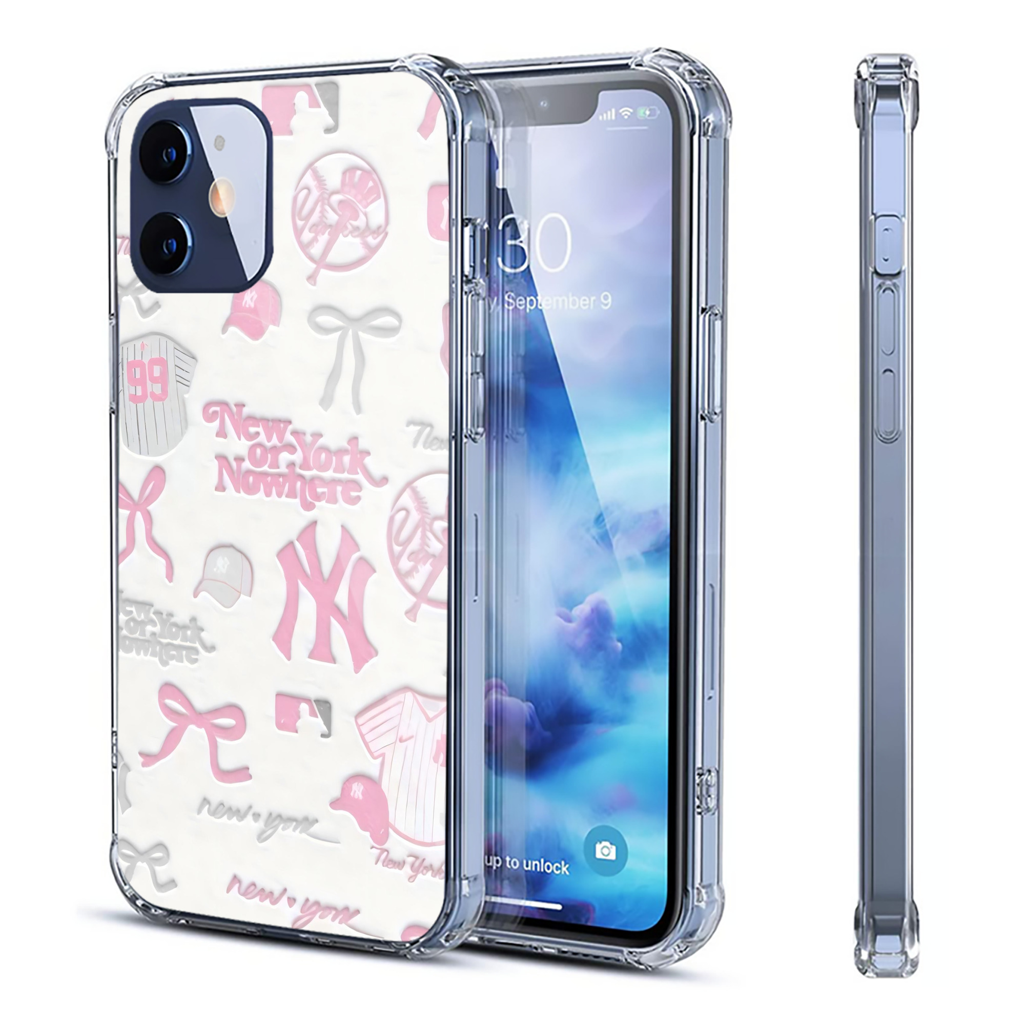 New York Yankees 206 Clear IPhone 12 Case – Soft TPU With UV Print – Enhanced Drop Protection, Precise Fit, Anti-Fingerprint, Customizable Design, Scratch-Resistant, Yellow-Resistant